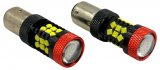Светодиодная лампа 1157-3030-30SMD-W линза, красный ободок (белый свет)